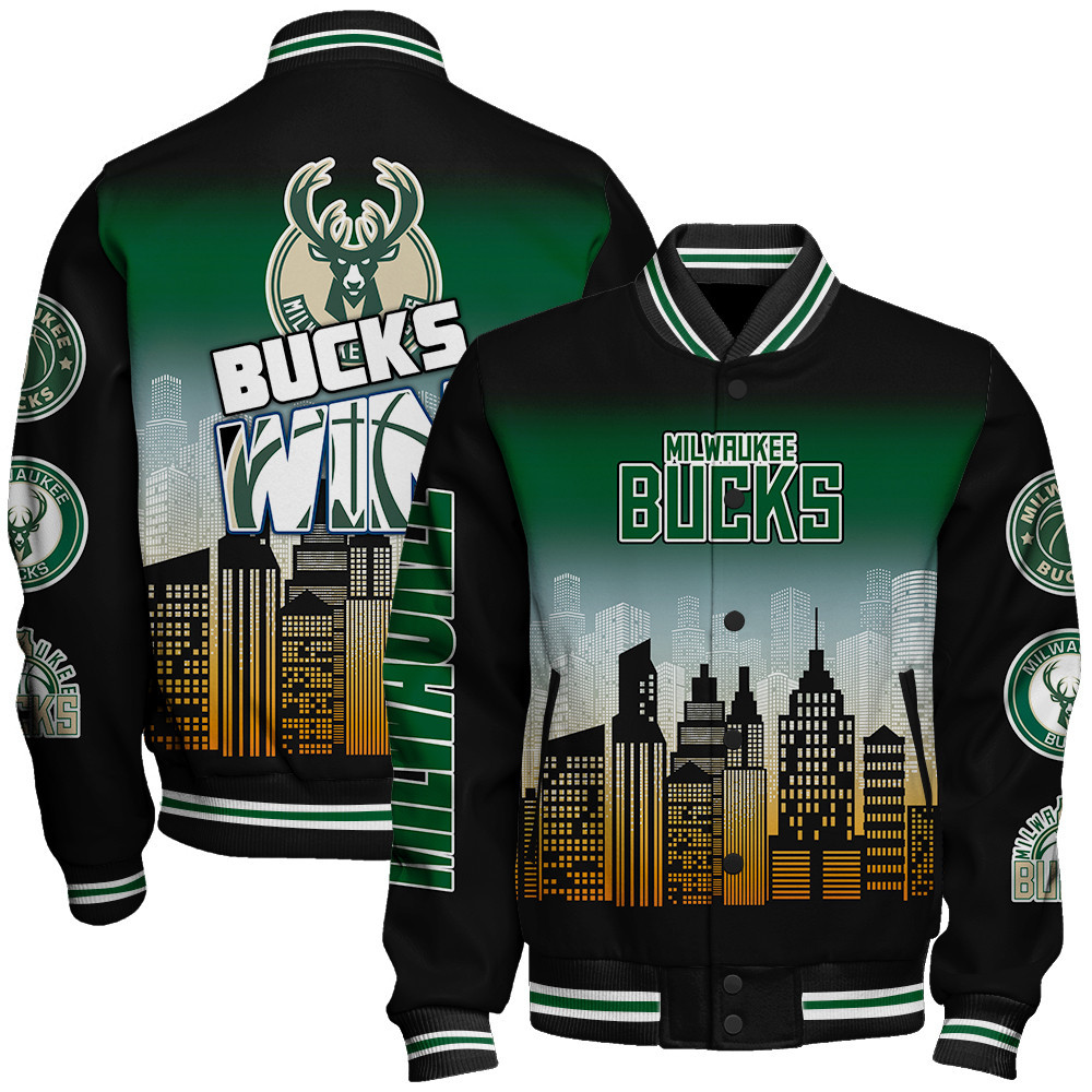 milwaukee bucks nba baseball varsity jacket baseball jacket all over print stm v16 d1mbr