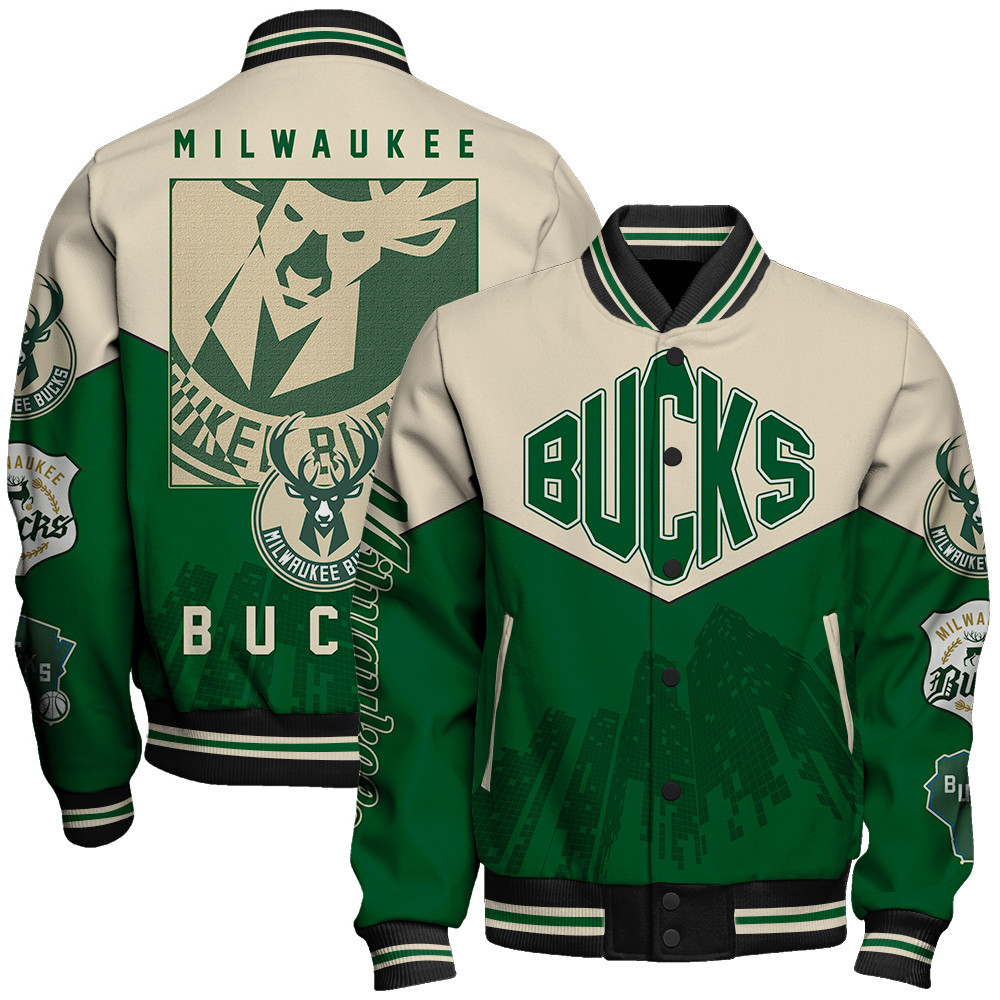 milwaukee bucks nba baseball varsity jacket baseball jacket all over print stm v17 ghuxm