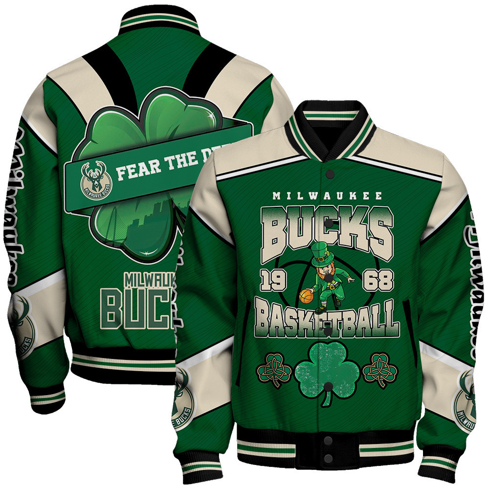 milwaukee bucks nba baseball varsity jacket baseball jacket all over print stm v20 35wuz