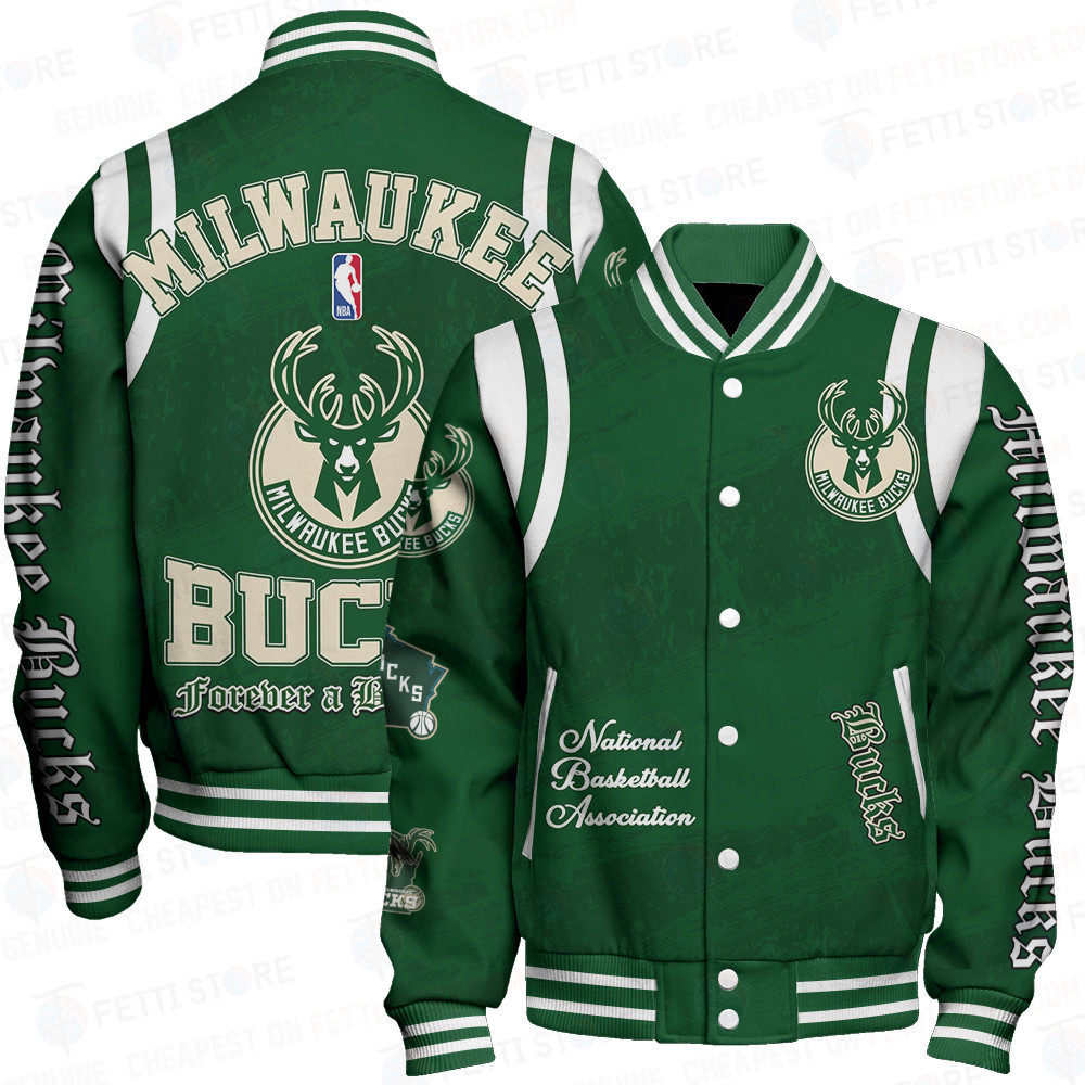 milwaukee bucks team logo basketball design print baseball varsity jacket baseball jacket all over print sfat v26 hthae