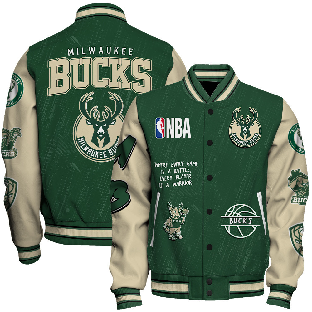 milwaukee bucks team logo nba 2024 baseball varsity jacket baseball jacket all over print sfat v13 ddhje