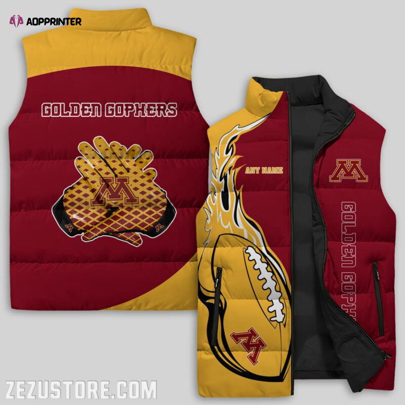 minnesota golden gophers ncaa sleeveless puffer jacket custom for fans gifts 3