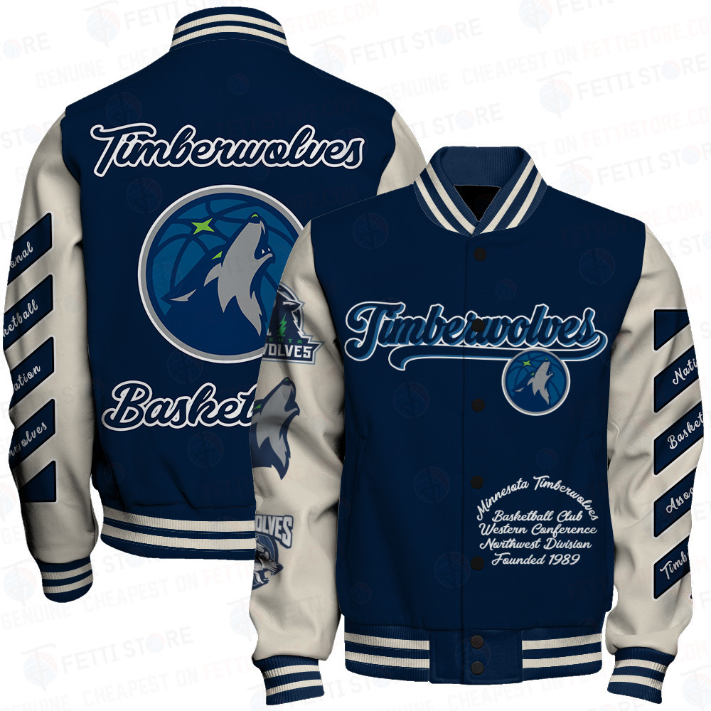 minnesota timberwolves nba baseball varsity jacket baseball jacket all over print sfat v14 ouby0