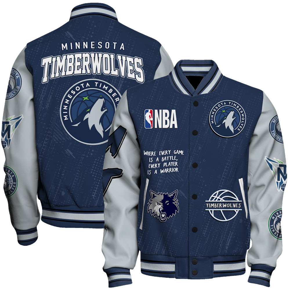 minnesota timberwolves team logo nba 2024 baseball varsity jacket baseball jacket all over print sfat v13 lkbsp