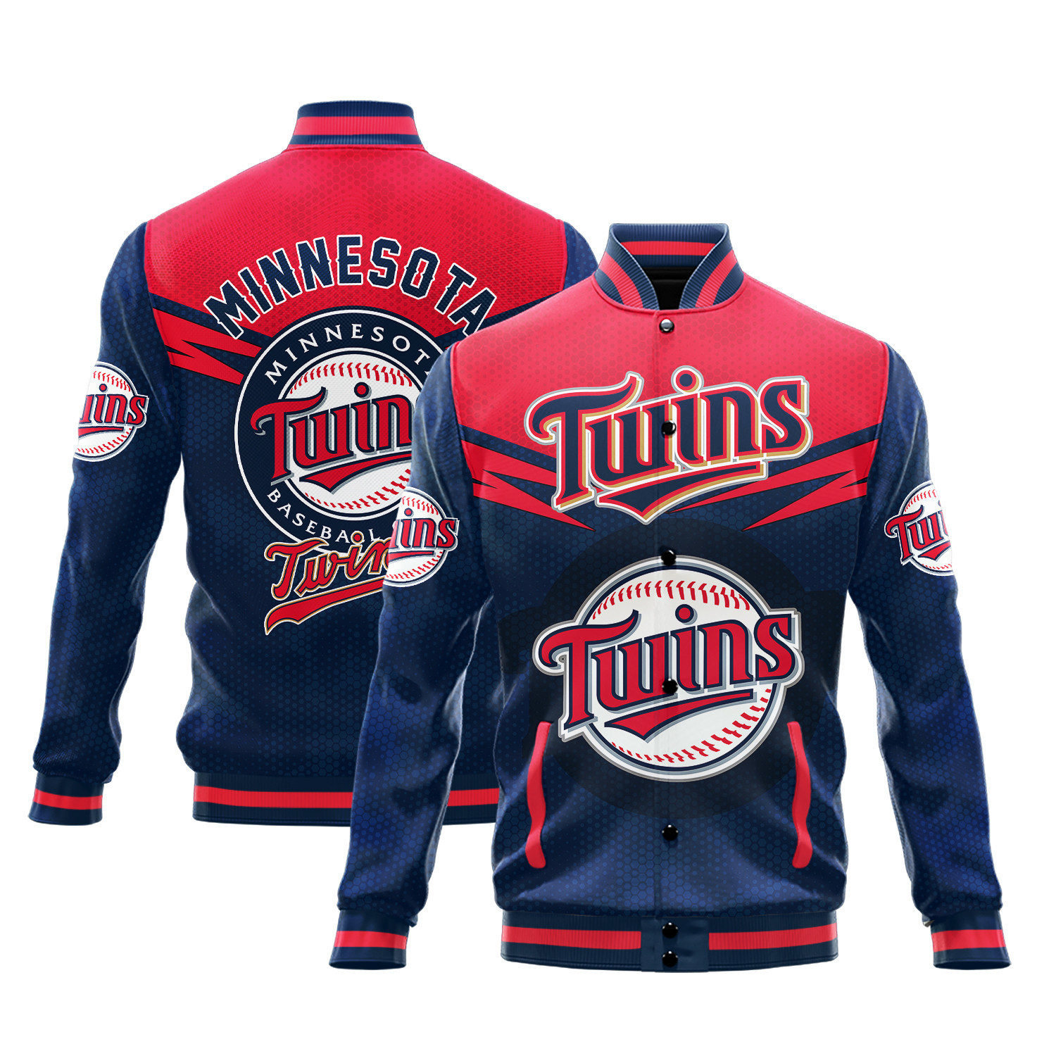 minnesota twins mlb baseball varsity jacket baseball jacket all over print v7 dsaji