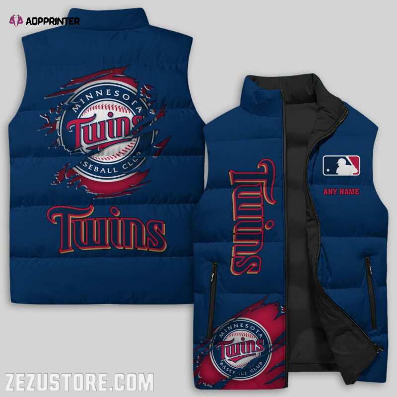 minnesota twins mlb sleeveless puffer jacket custom for fans gifts 3