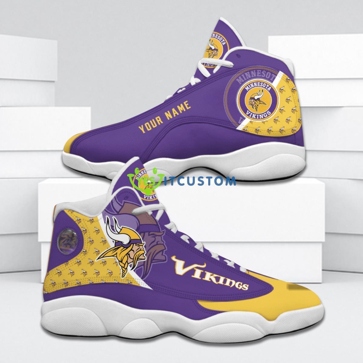 minnesota vikings football team best custom name air jordan 13 shoes