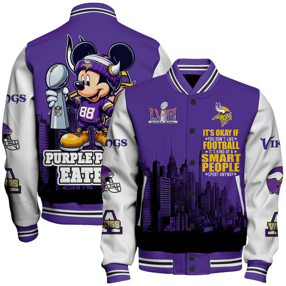 minnesota vikings nfl baseball varsity jacket baseball jacket all over print stm v5 g4c0y