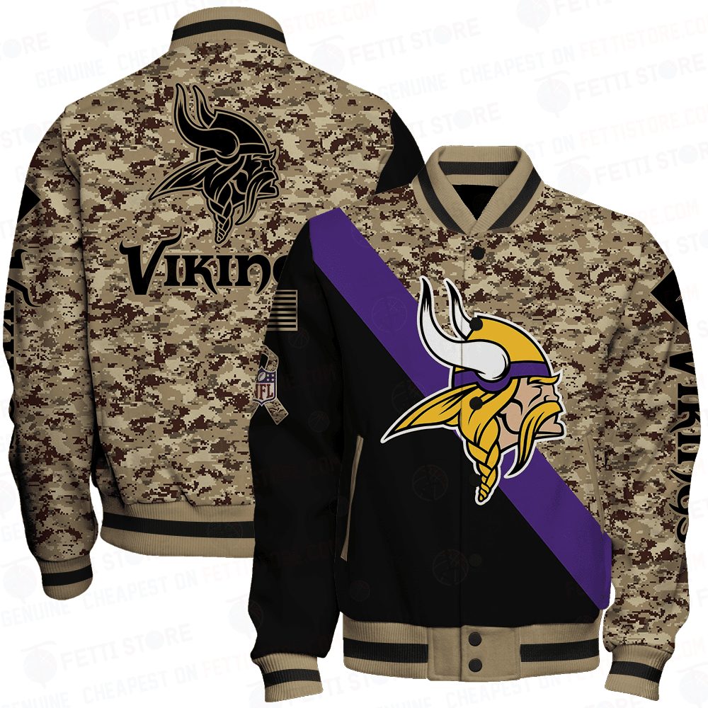 minnesota vikings nfl baseball varsity jacket baseball jacket all over print v1 y1p1o