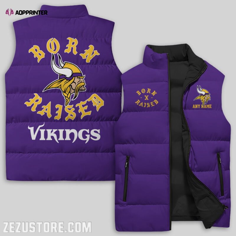 minnesota vikings nfl sleeveless puffer jacket custom for fans gifts 2