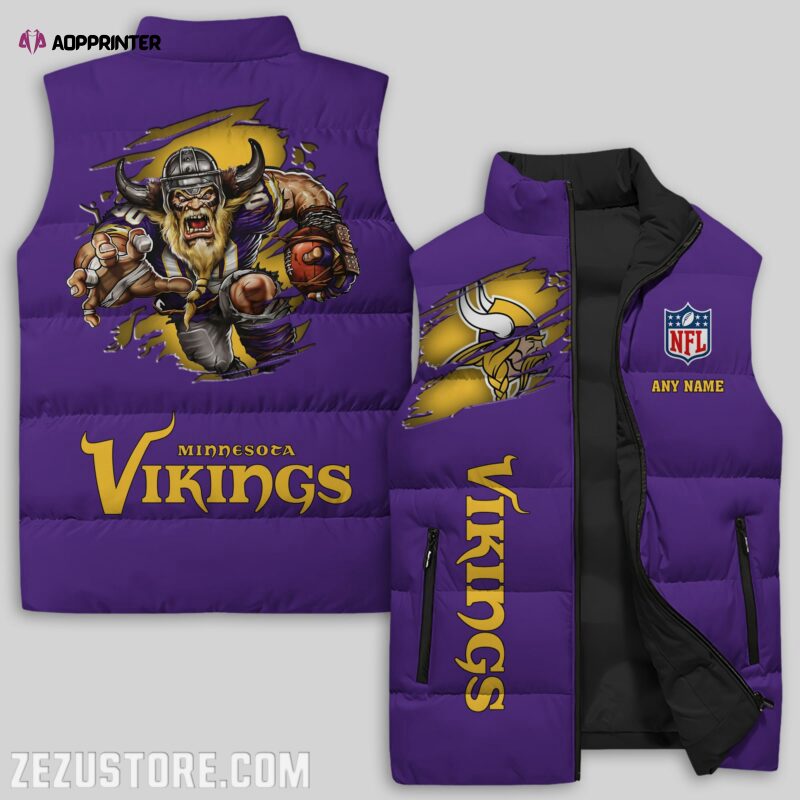 minnesota vikings nfl sleeveless puffer jacket custom for fans gifts 9