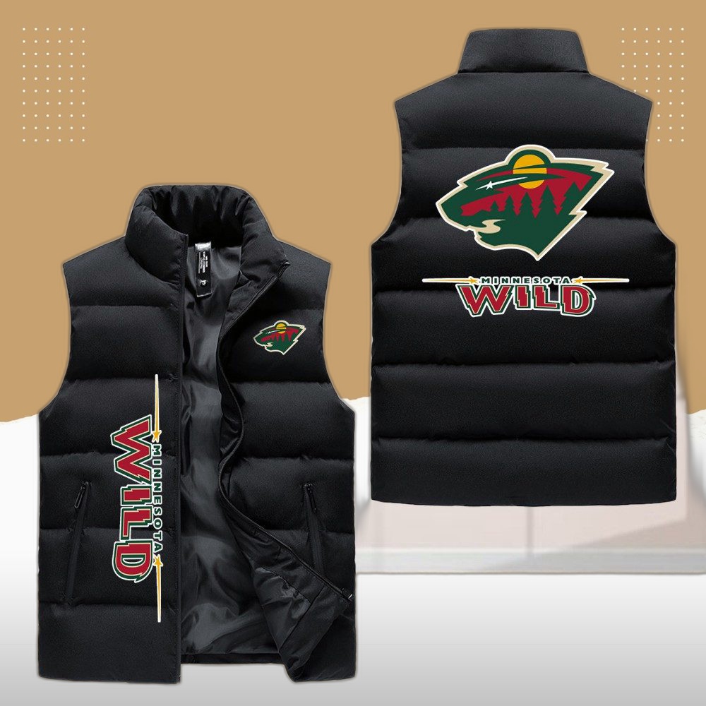 minnesota wild sleeveless puffer jacket custom for fans gifts sAtN7A