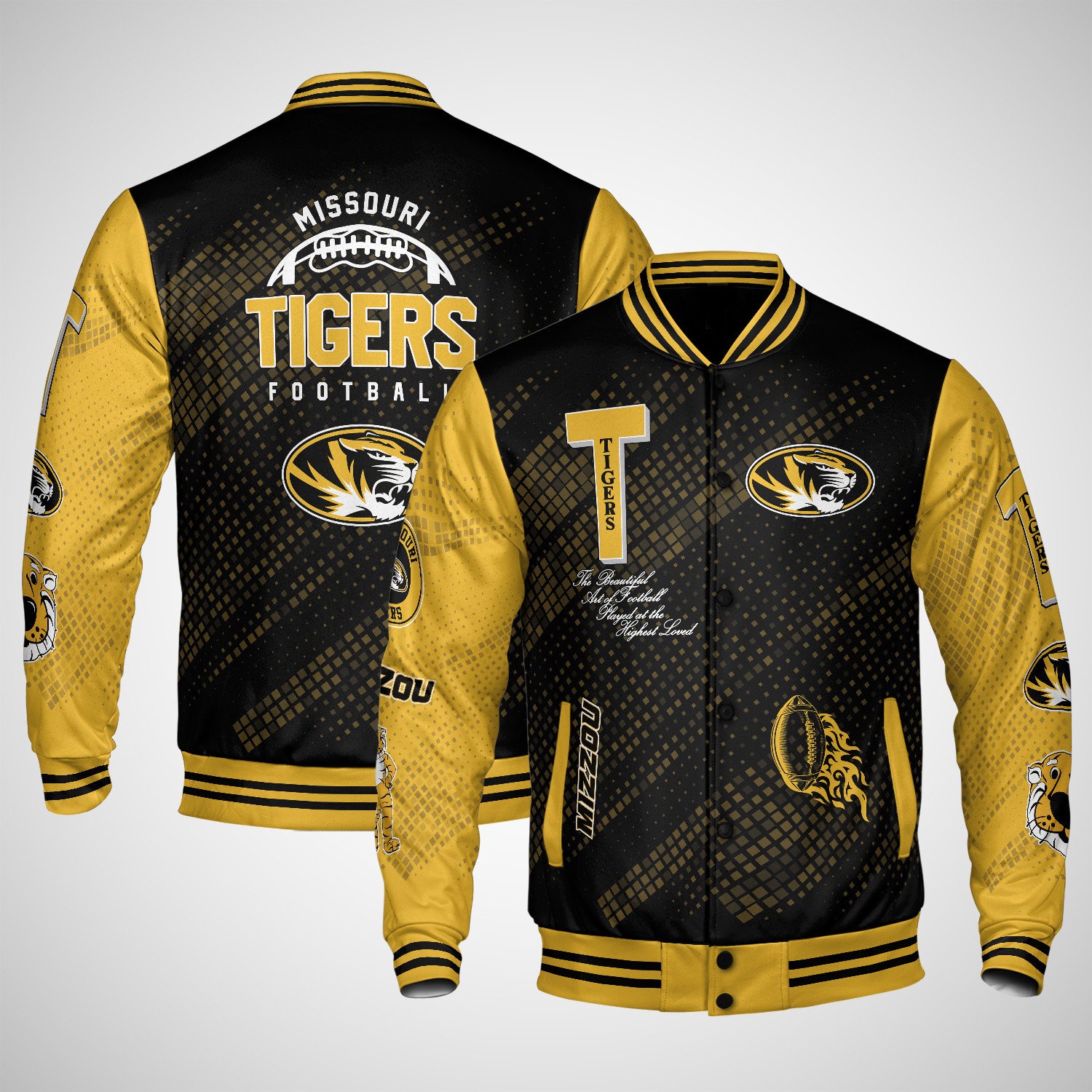 missouri tigers varsity jacket baseball jacket all over print wf jjiwq