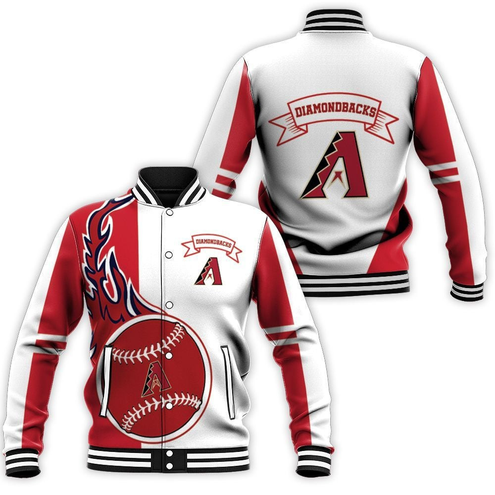 mlb arizona diamondbacks baseball team name and logo 3d unisex baseball varsity jacket baseball jacket all over print fhxgi