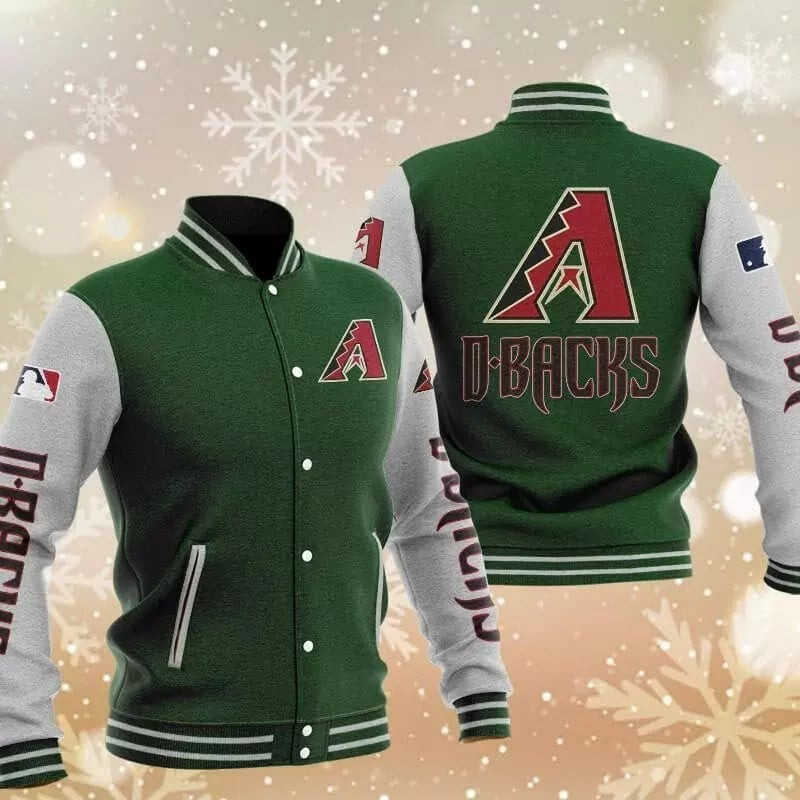 mlb arizona diamondbacks green gray 3d unisex baseball varsity jacket baseball jacket all over print gyl7o