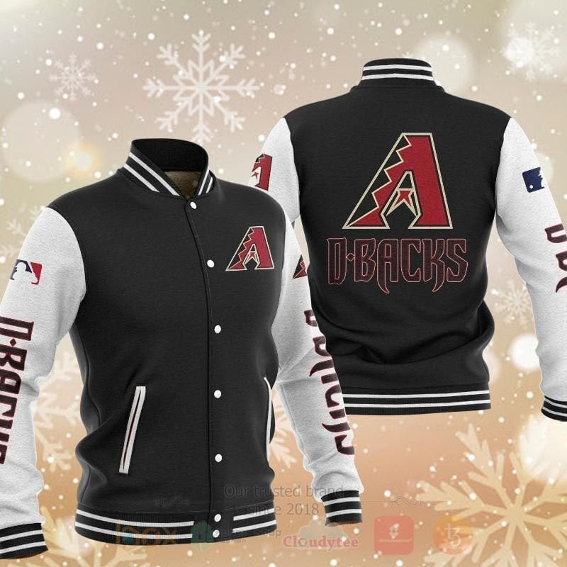 mlb arizona diamondbacks team name and logo black 3d unisex baseball varsity jacket baseball jacket all over print hfg1g