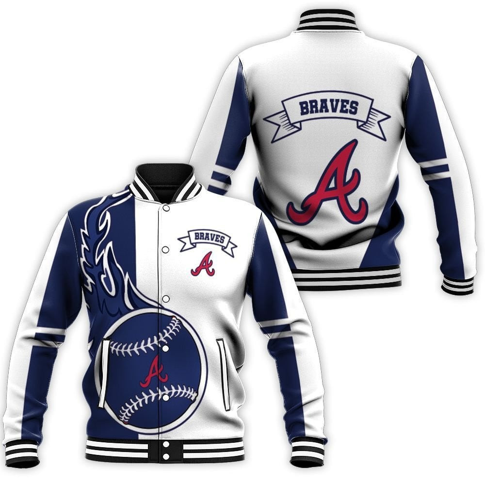 mlb atlanta braves baseball logo white navy blue 3d unisex baseball varsity jacket baseball jacket all over print 0ijn5