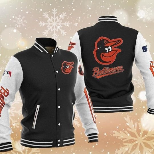 mlb baltimore orioles black 3d unisex baseball varsity jacket baseball jacket all over print mblow