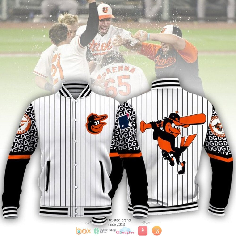 mlb baltimore orioles black white baseball 3d unisex baseball varsity jacket baseball jacket all over print 2kq0b