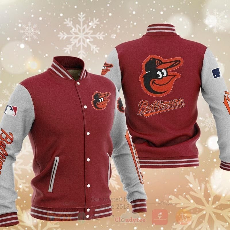 mlb baltimore orioles maroon white 3d unisex baseball varsity jacket baseball jacket all over print pnl8z