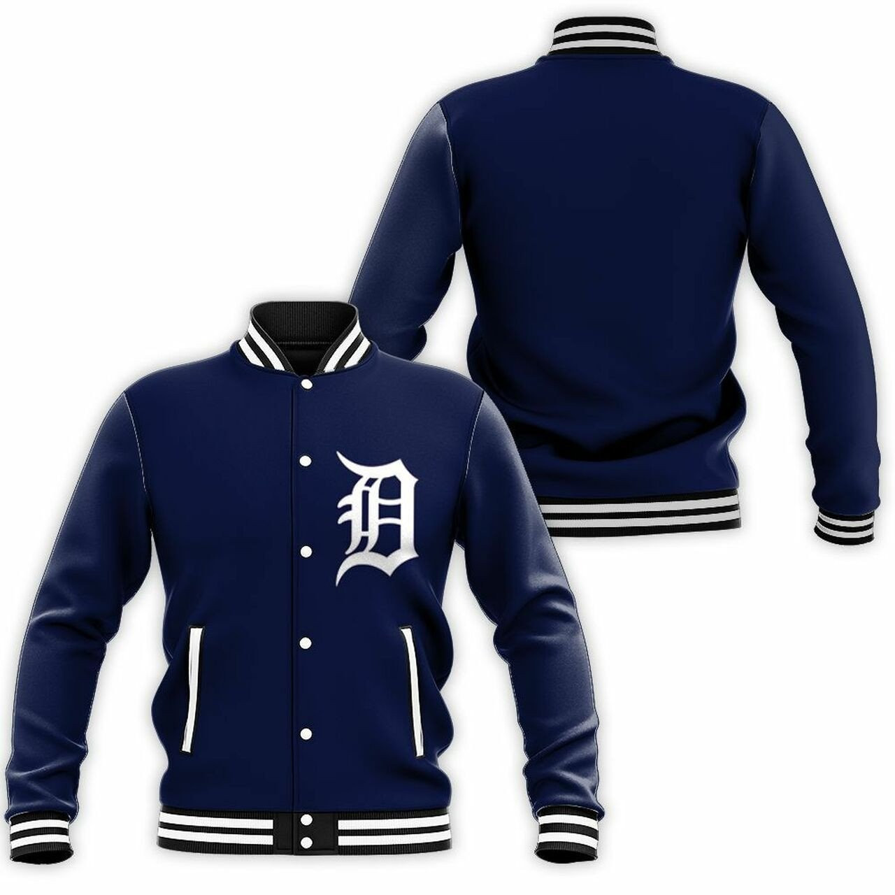 mlb detroit tigers baseball team logo navy 3d unisex baseball varsity jacket baseball jacket all over print glpyj