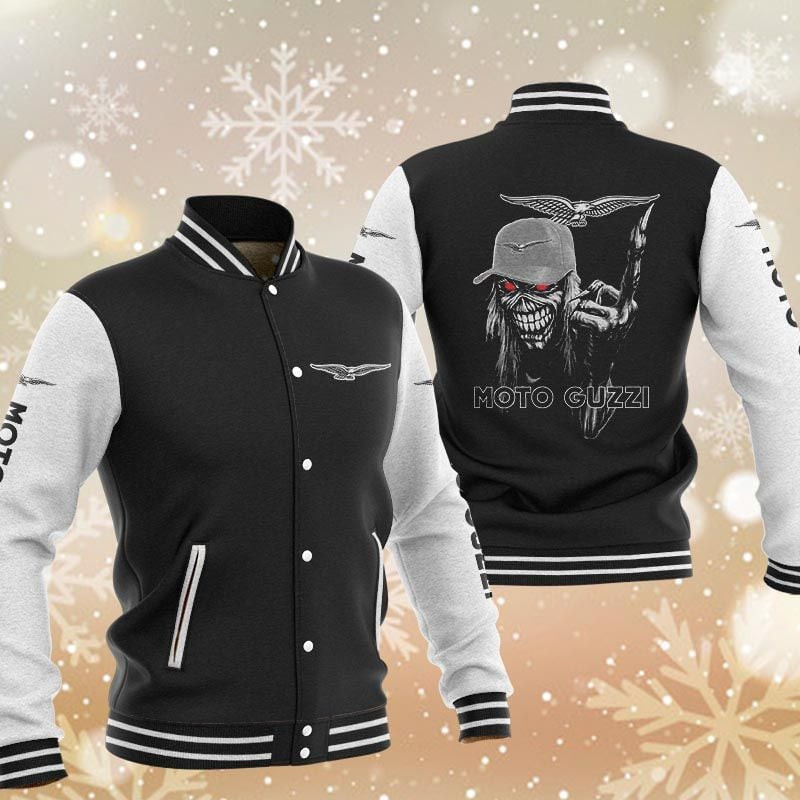 moto guzzi skeleton baseball varsity jacket baseball jacket all over print mwzun