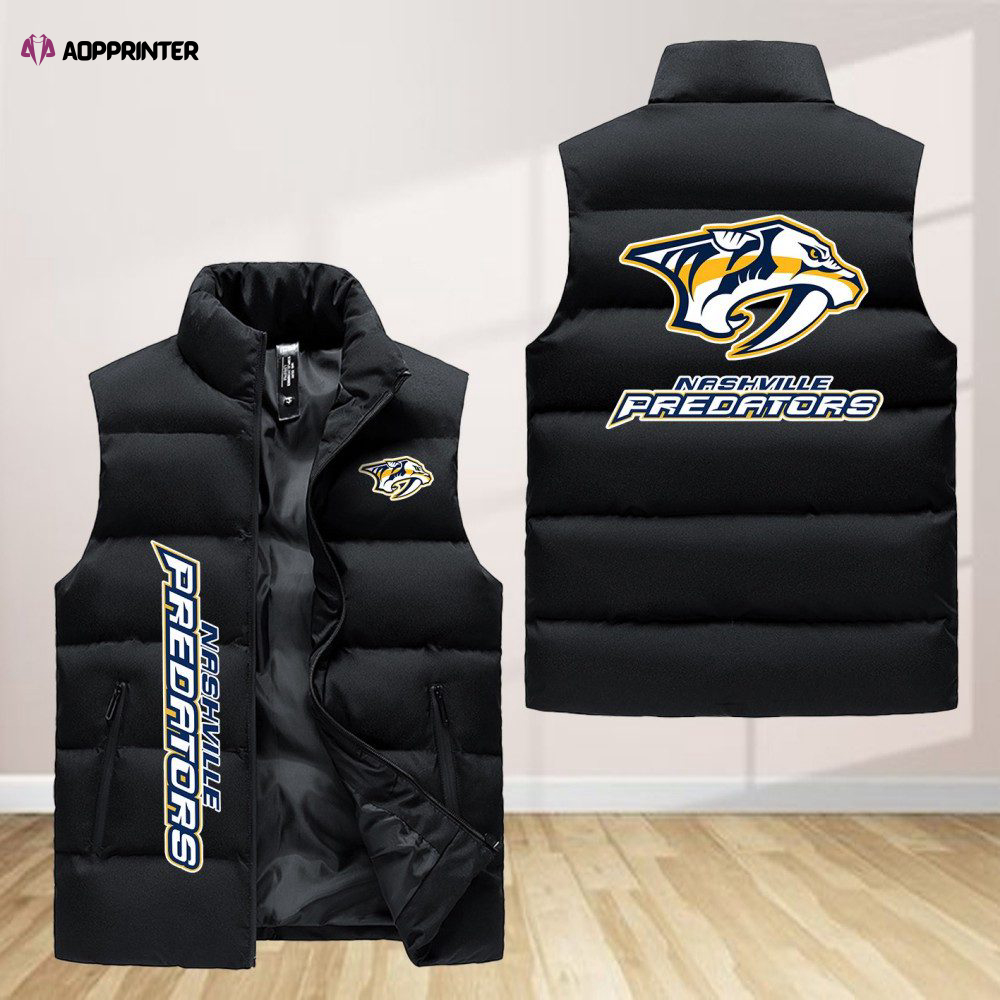 nashville predators sleeveless puffer jacket custom for fans gifts