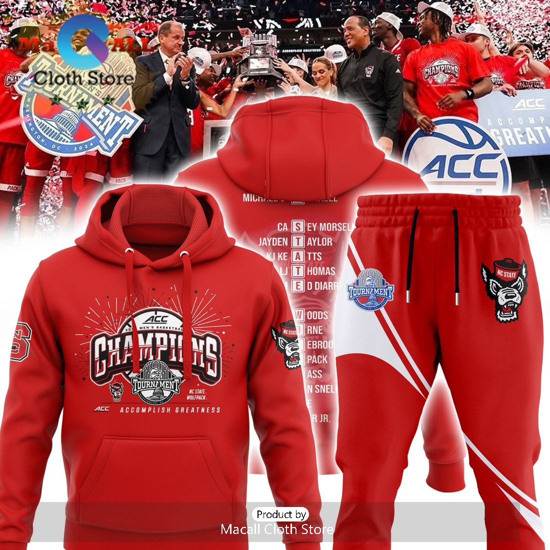 nc state wolfpack 2024 acc championship red hoodie and pants 1 f3pei