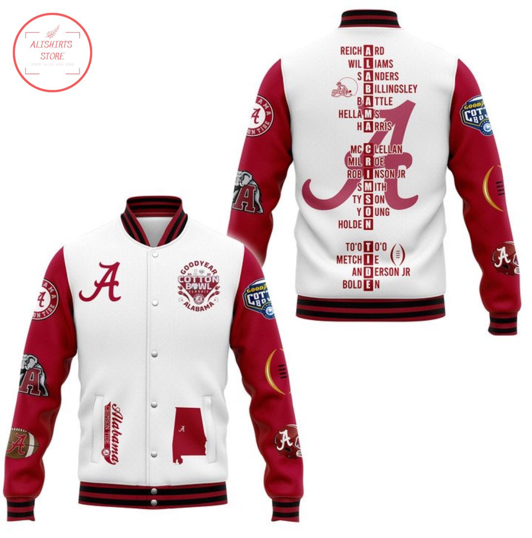 ncaa alabama crimson tide baseball jacket button up zipper hooded all over print v1 v1hdr