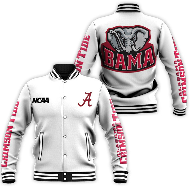 ncaa alabama crimson tide baseball jacket button up zipper hooded all over print v6 l4ael