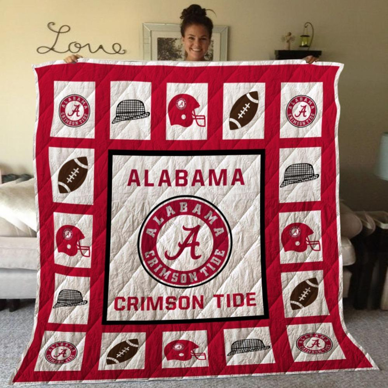 ncaa alabama crimson tide quilt fleece blanket v3 wfqf08 wcnpa