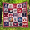 ncaa arizona wildcats red white baseball quilt fleece blanket mt1 wfqf56 o7wa1