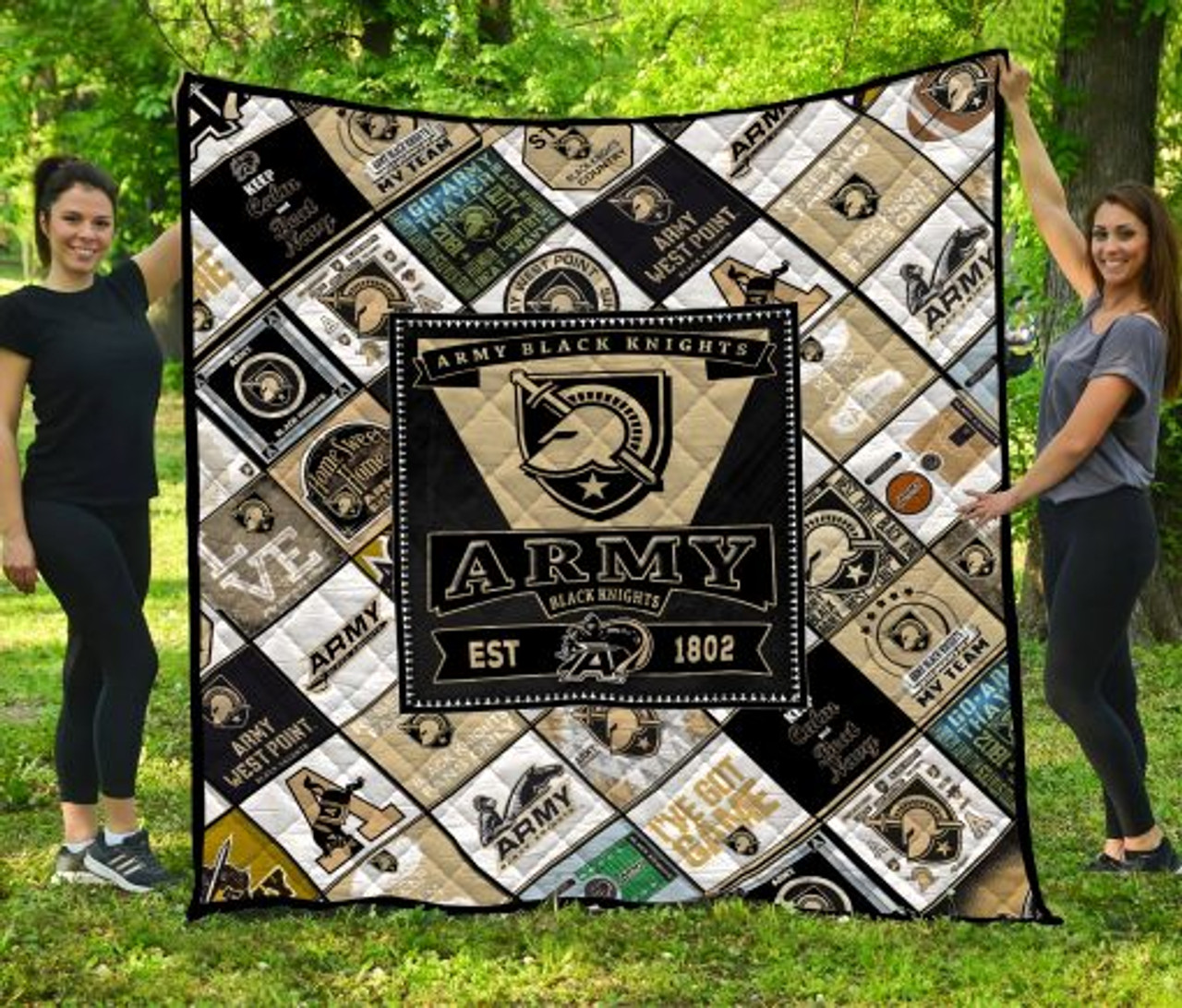 ncaa army black knights est 1802 quilt fleece blanket wfqf79 tynvm