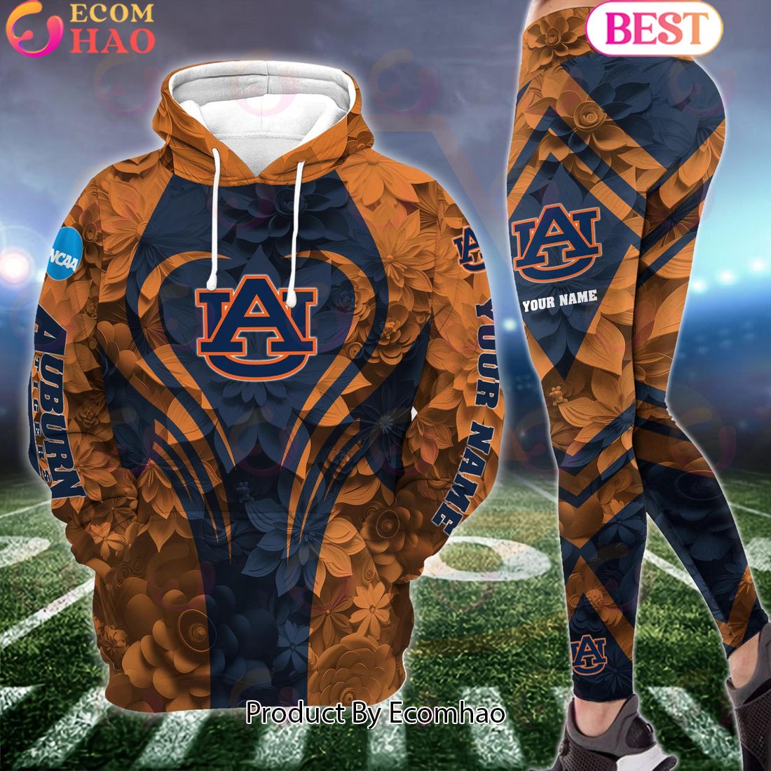 ncaa auburn tigers hoodie and leggings custom your name football team clothings gift for football lovers 1 bKvC2