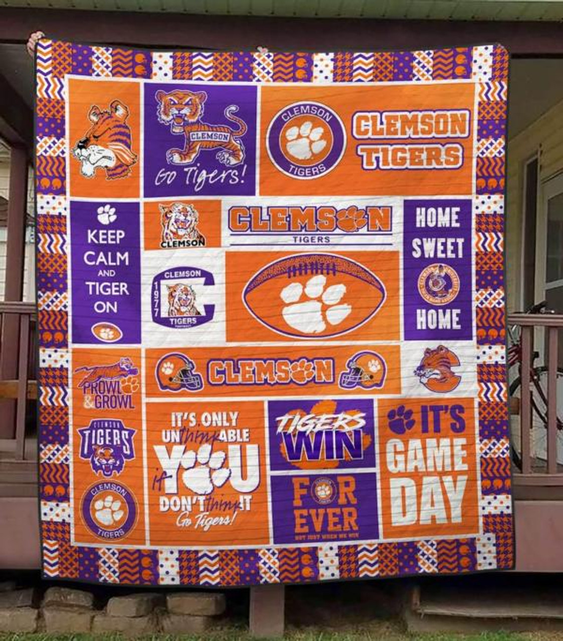 ncaa clemson tigers quilt fleece blanket v1 wfqf119 6ktx0