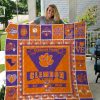 ncaa clemson tigers quilt fleece blanket v19 wfqf109 xqw8l