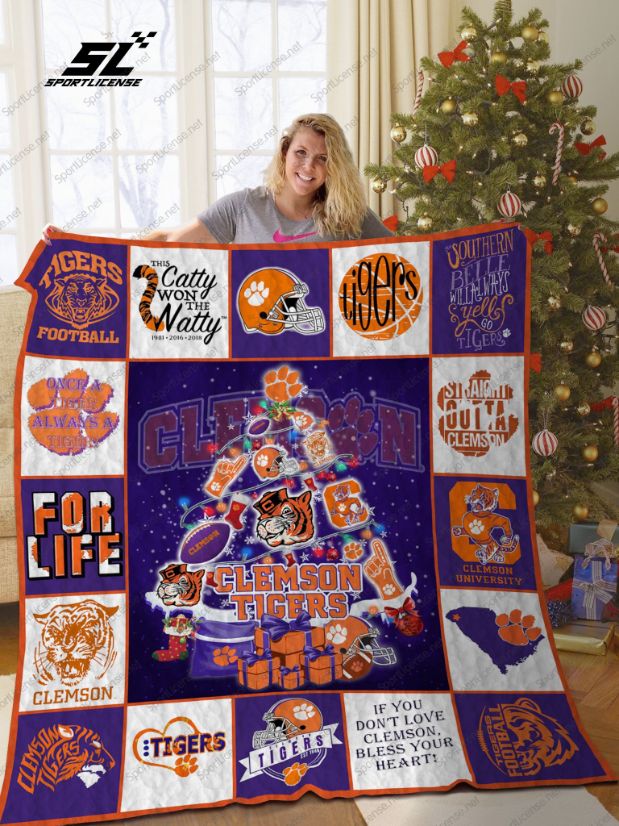 ncaa clemson tigers quilt fleece blanket v20 wfqf111 l3s8y