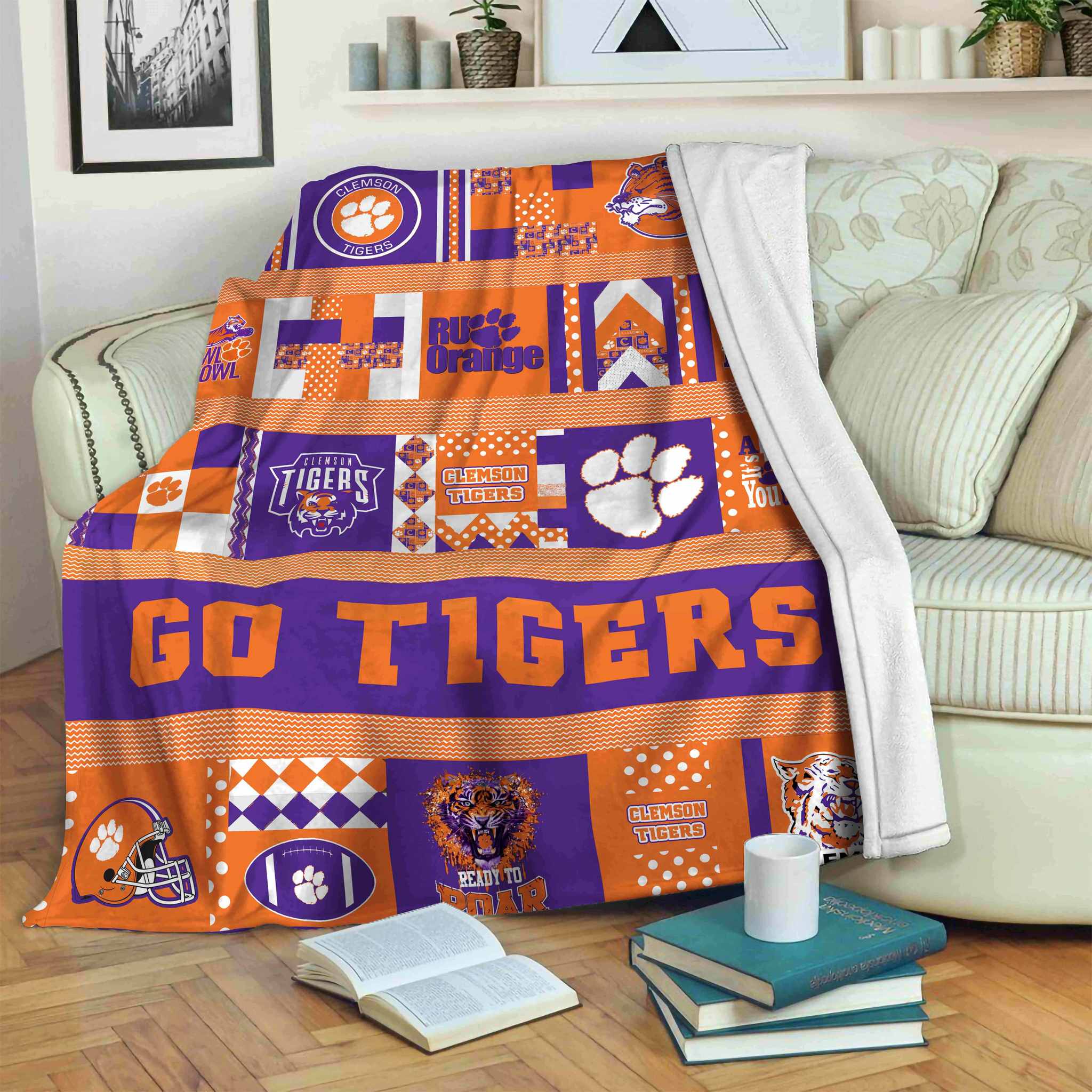 ncaa clemson tigers quilt fleece blanket v6 wfqf124 a9llt