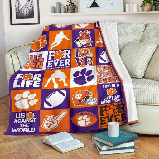 ncaa clemson tigers quilt fleece blanket v9 wfqf127 2noci