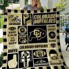 ncaa colorado buffaloes gold black keep alm and go buff quilt fleece blanket wfqf128 zf50f