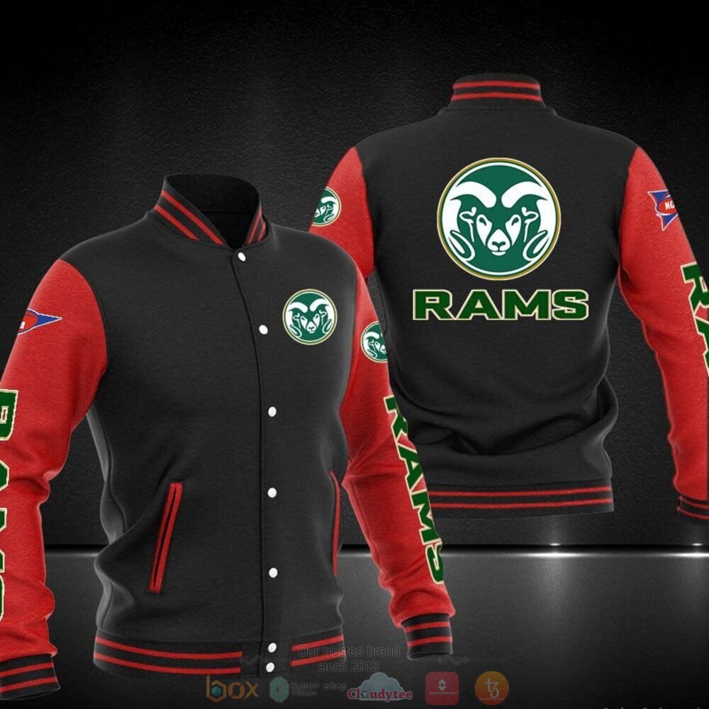 ncaa colorado state rams black red baseball jacket button up zipper hooded all over print j2gf8