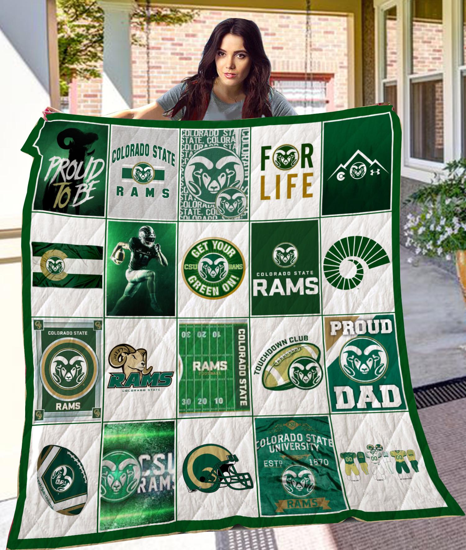 ncaa colorado state rams green white proud to be quilt fleece blanket wfqf134 drrys