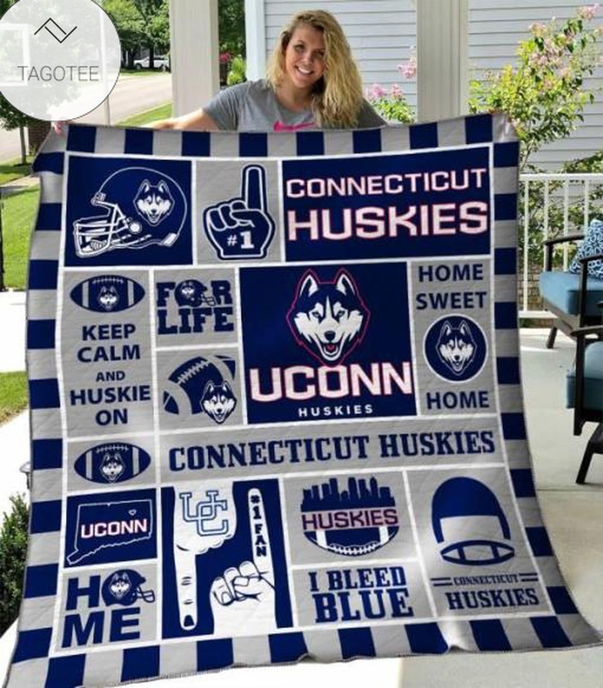 ncaa connecticut huskies quilt fleece blanket v2 wfqf136 f9aq9