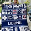 ncaa connecticut huskies quilt fleece blanket v3 wfqf137 zkqzi