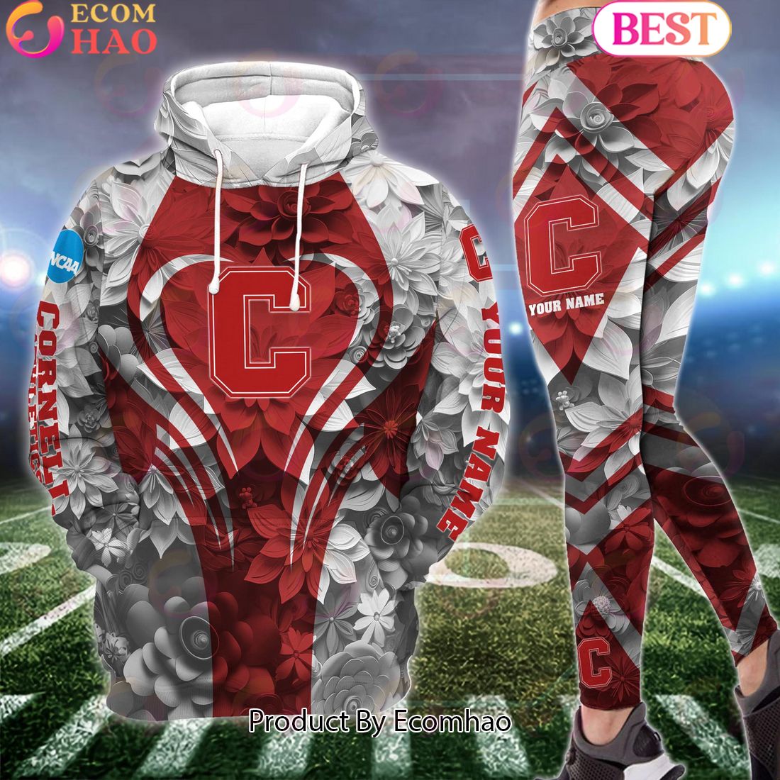 ncaa cornell big red hoodie and leggings custom your name football team clothings gift for football lovers 1 Irlgm