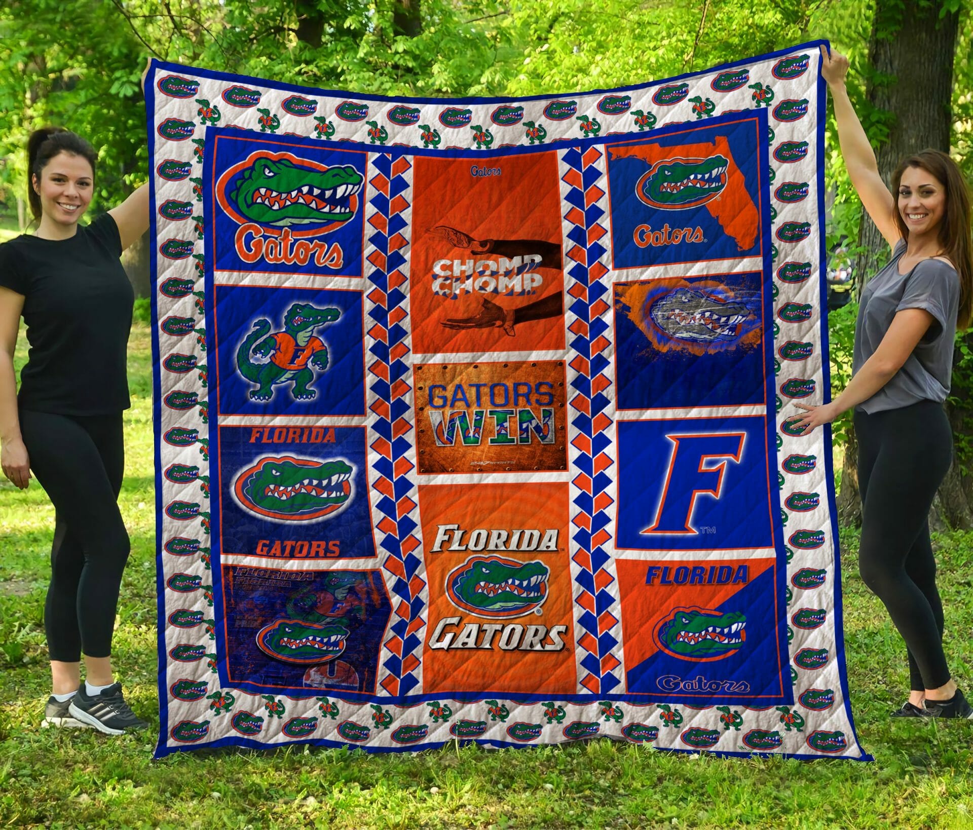 ncaa florida gators blue orange quilt fleece blanket v2 wfqf139 begau