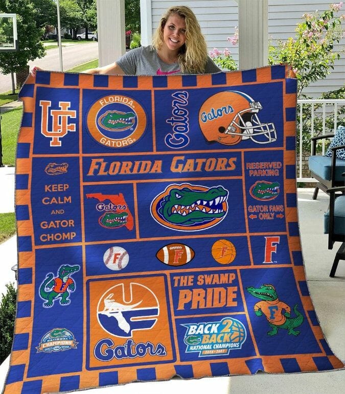 ncaa florida gators blue orange quilt fleece blanket wfqf142 vzelm