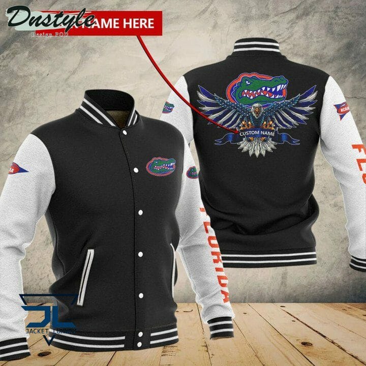 ncaa florida gators custom name black baseball jacket button up zipper hooded all over print wfxhk