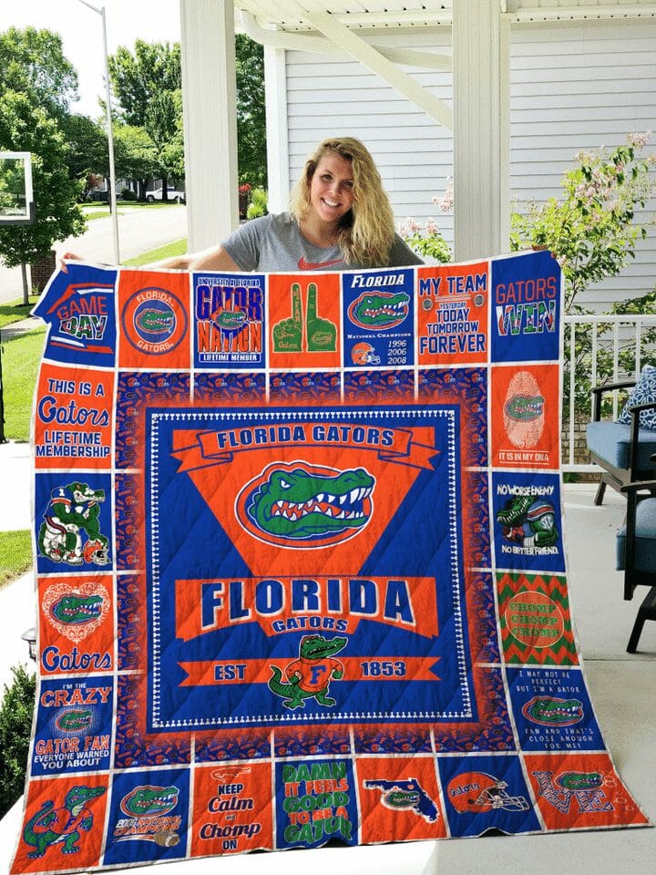 ncaa florida gators orange blue est 1853 quilt fleece blanket wfqf148 ejbsd