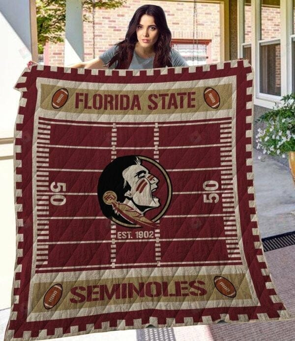 ncaa florida state seminoles garnet gold quilt fleece blanket v2 wfqf151 jaobc